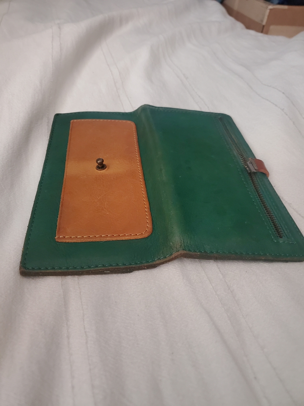 Madewell Post Green and Yellow Tan Leather Wallet - Picture 7 of 7
